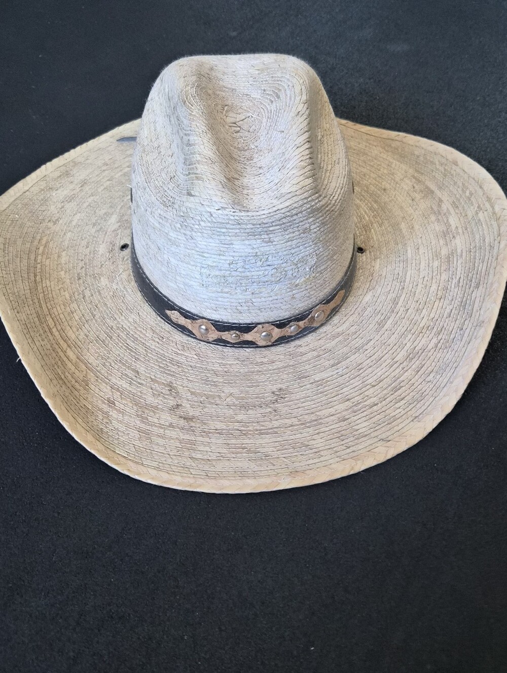 Natural Straw Western Cowboy Hat with Studded Band